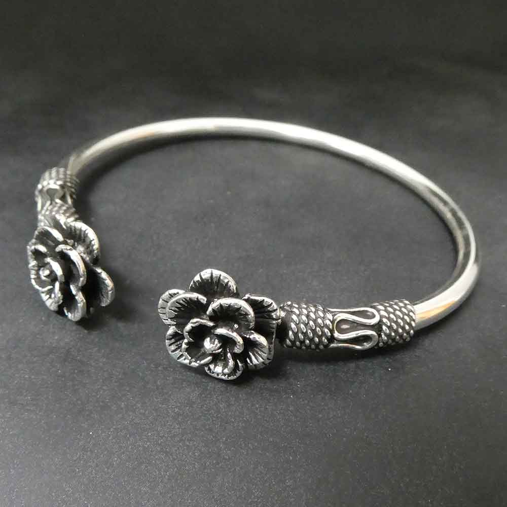 Rosen Armreif Silber Schmuck Damen Gothic