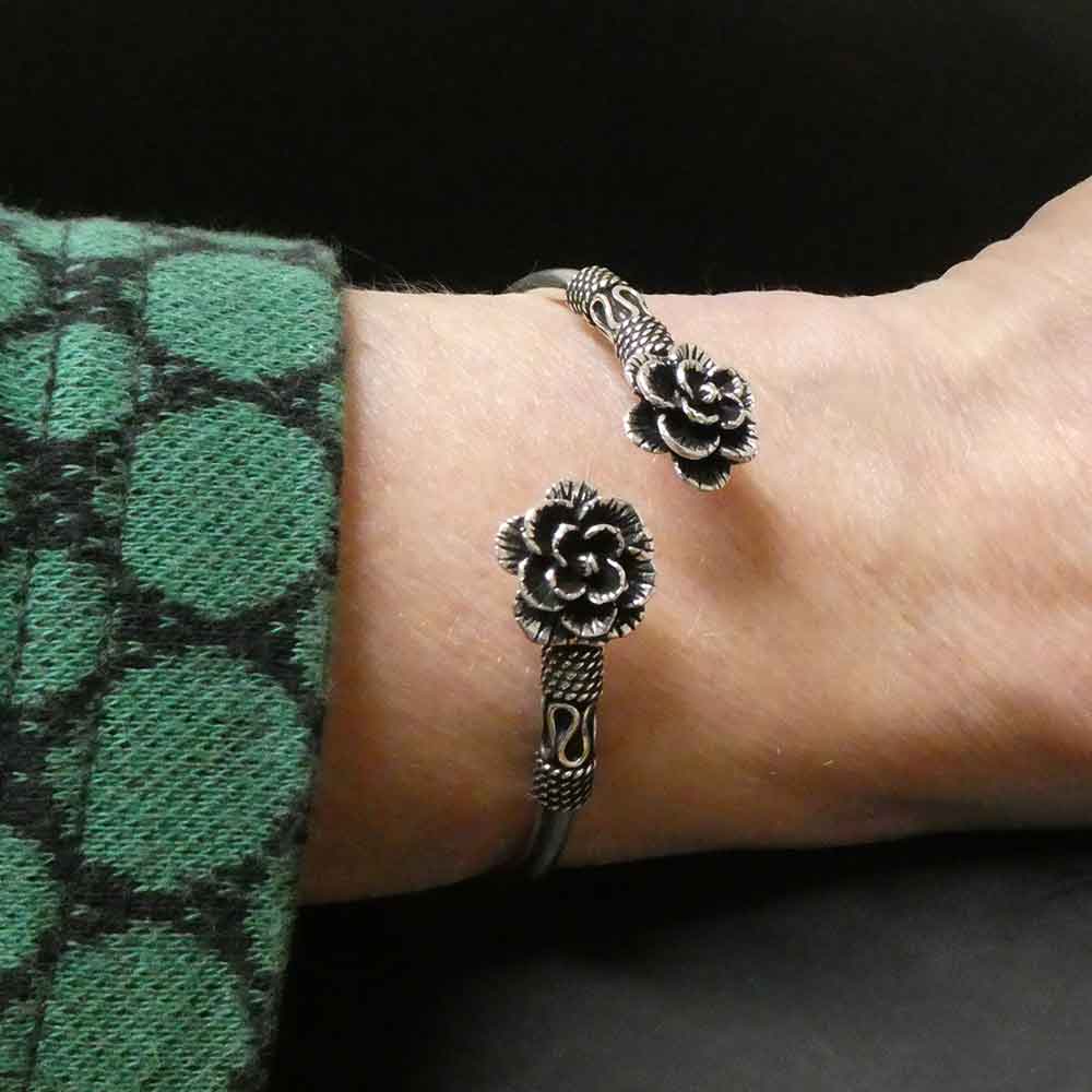 Rosen Frauen Armschmuck Silber