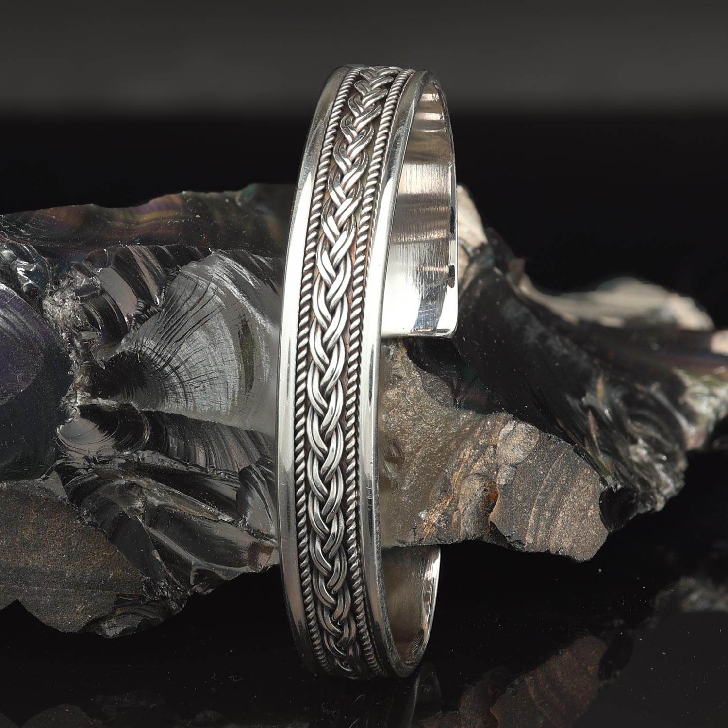 Armreif 925 Silber geflochten Herren Damen Armschmuck