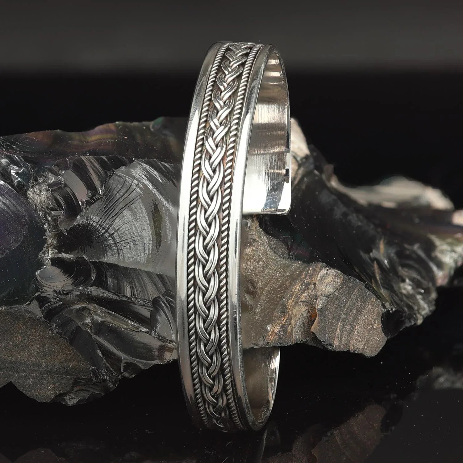 Armreif 925 Silber geflochten Herren Damen Armschmuck