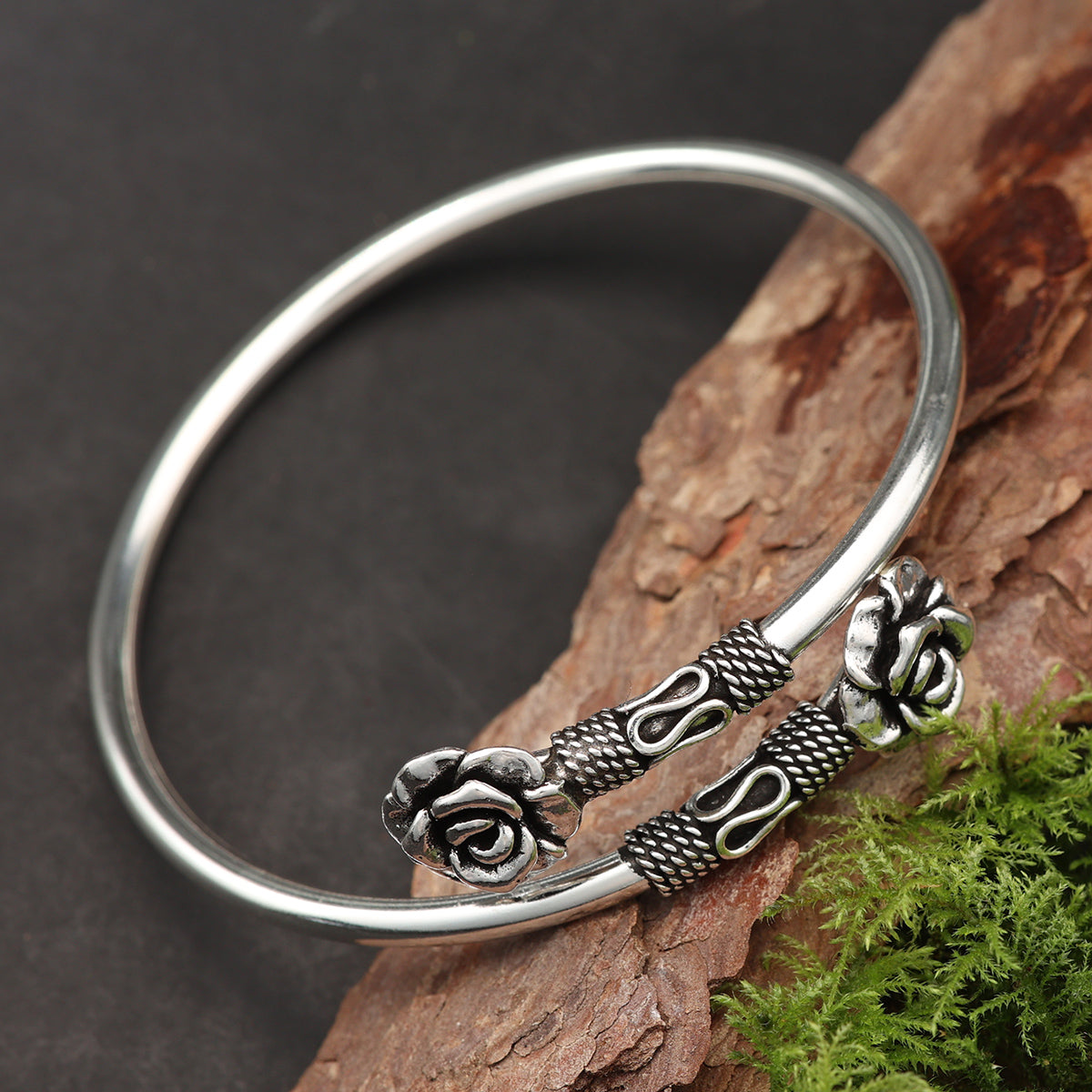 Rosen Armreif Damen Armspange 925 Silber