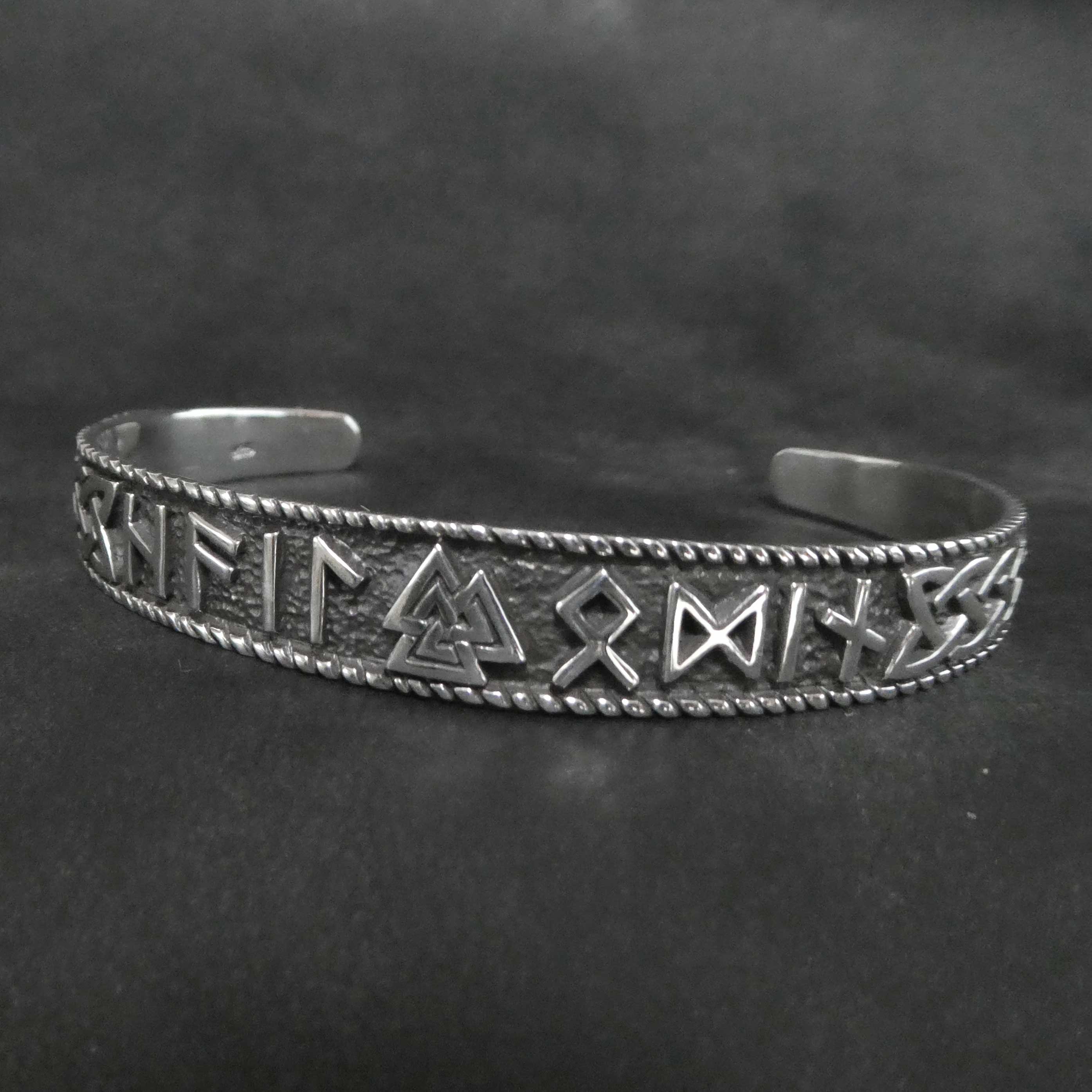 Runen Armreif Valknut Silber Wikinger Armschmuck massiv Sterlingsilber