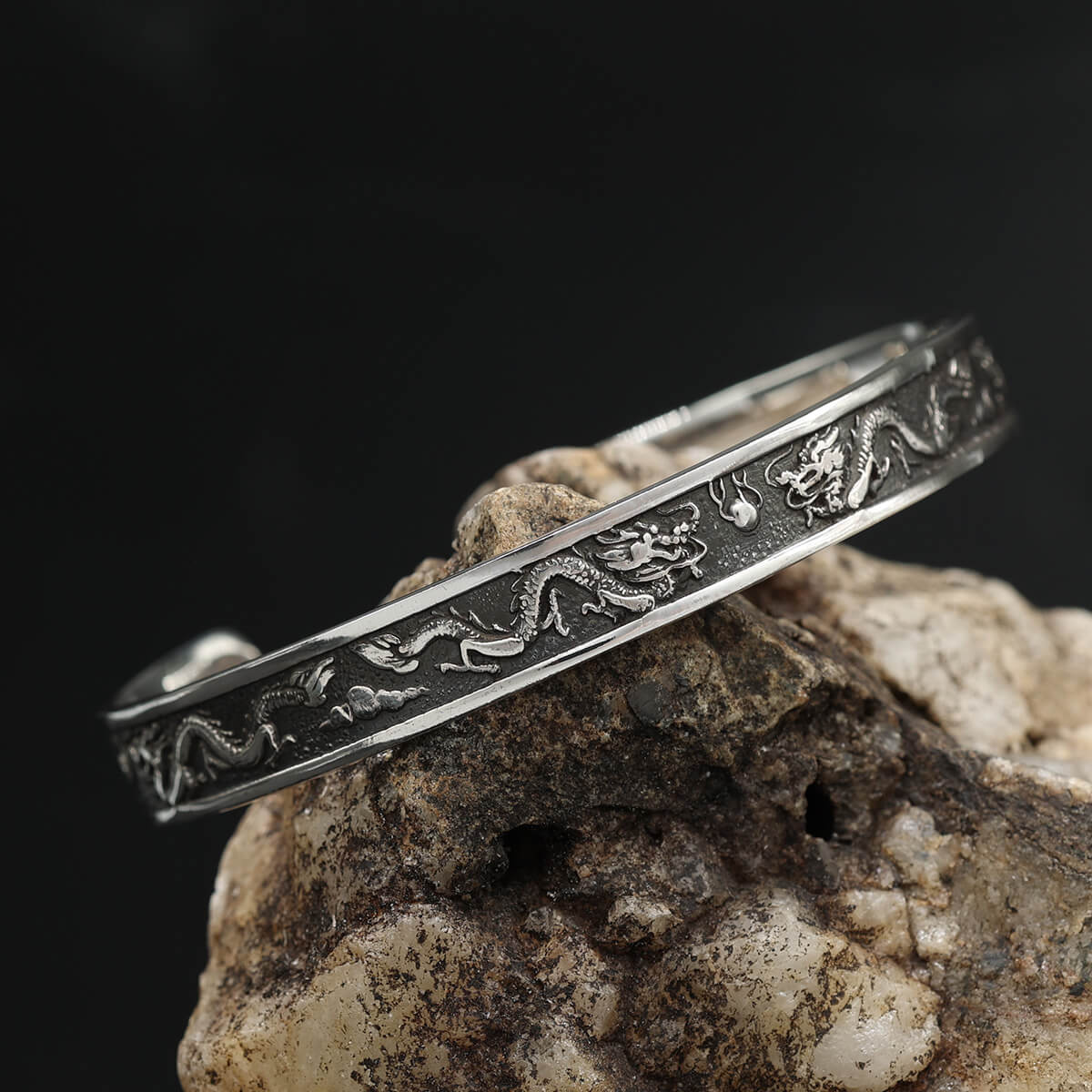 Dragon bangle, 925 sterling silver, women's arm jewelry