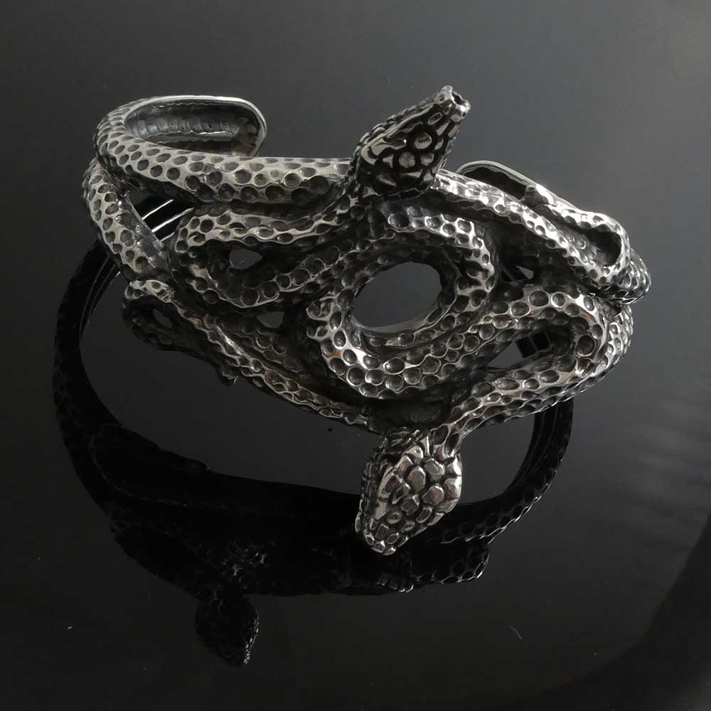 Schlangen Armreif auffällig groß edel Exklusiv Schmuck SDterlingsilber
