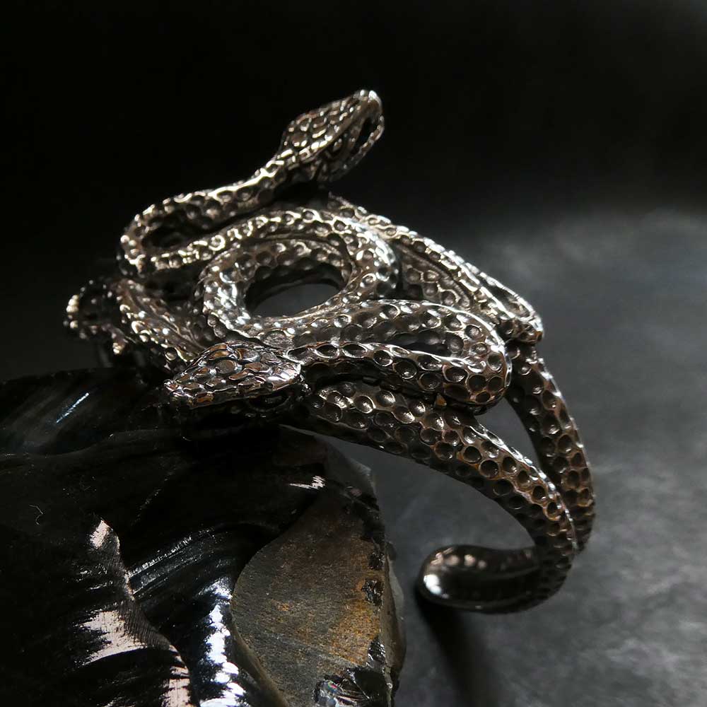 Edler großer Schlangen Armreif 925 Sterlingsilber Damen Herren Hingucker