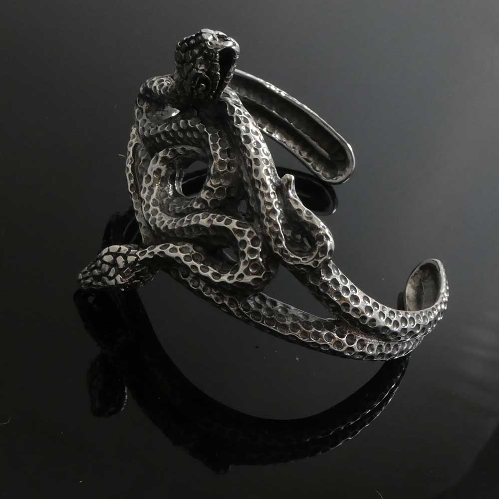 Sehr ausgefallener Armreif Männer Frauen Silberschmuck Schlangen Armschmuck