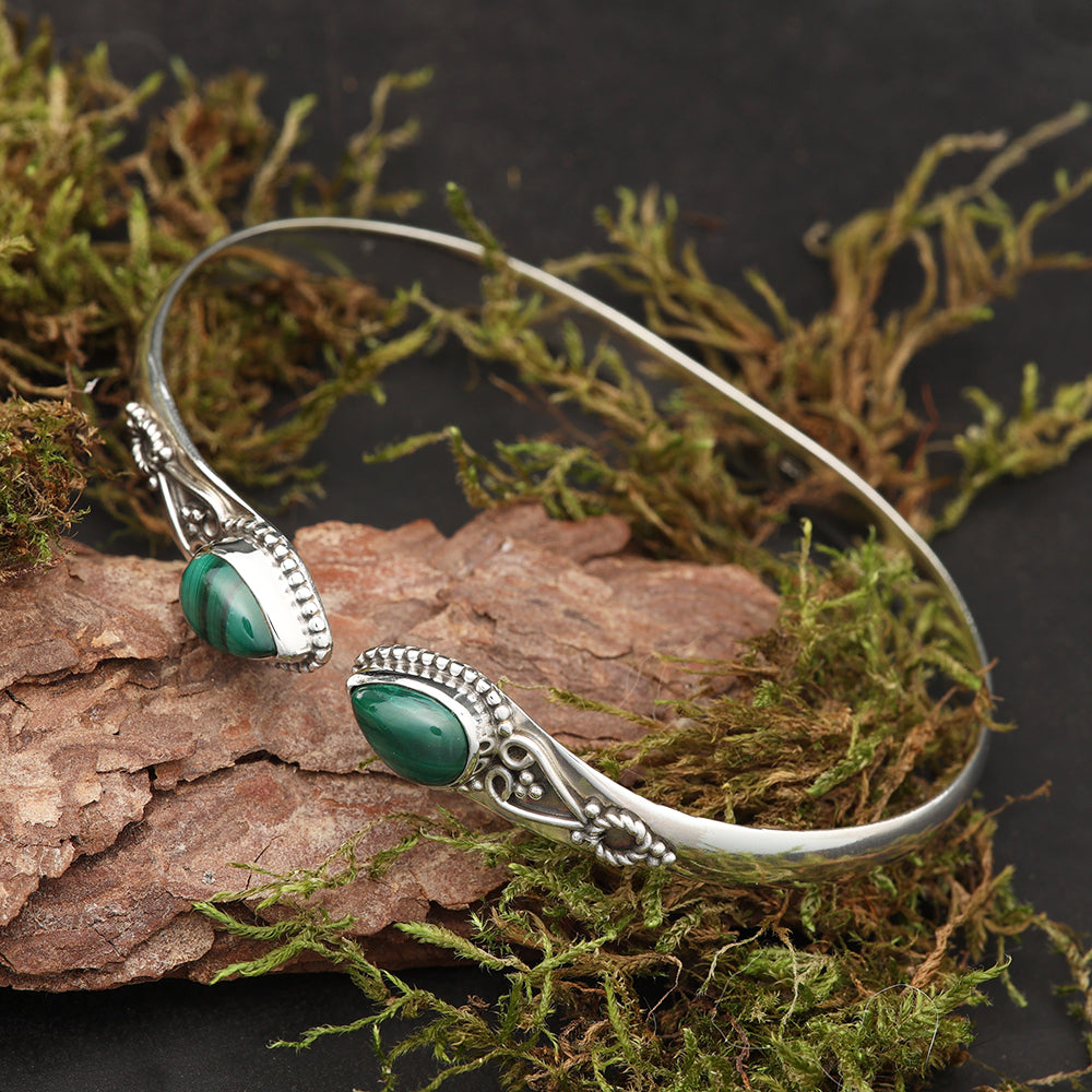 Malachit Edelstein Armband 925 Sterlingsilber Damen Armschmuck