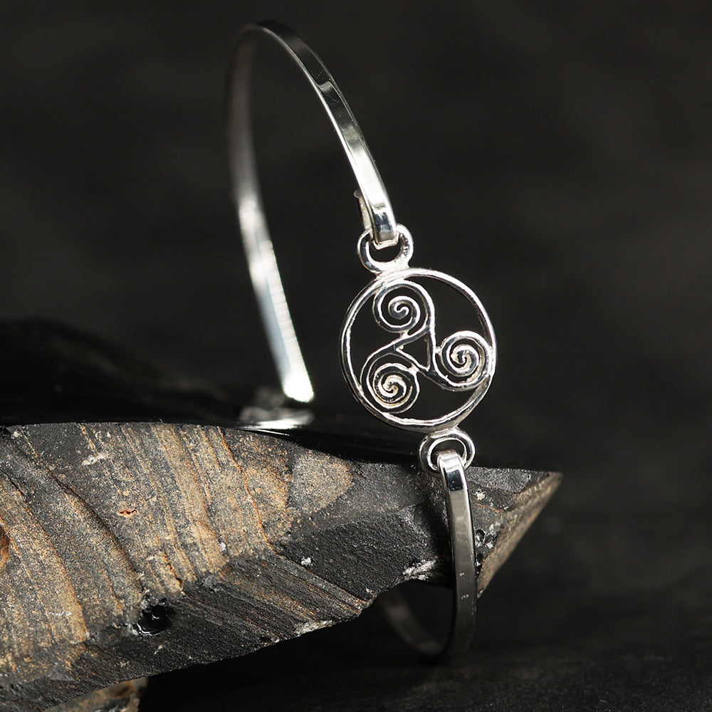 Triskel Armspange Damen 925 Silber Henkelkreuz ägyptischer Schmuck