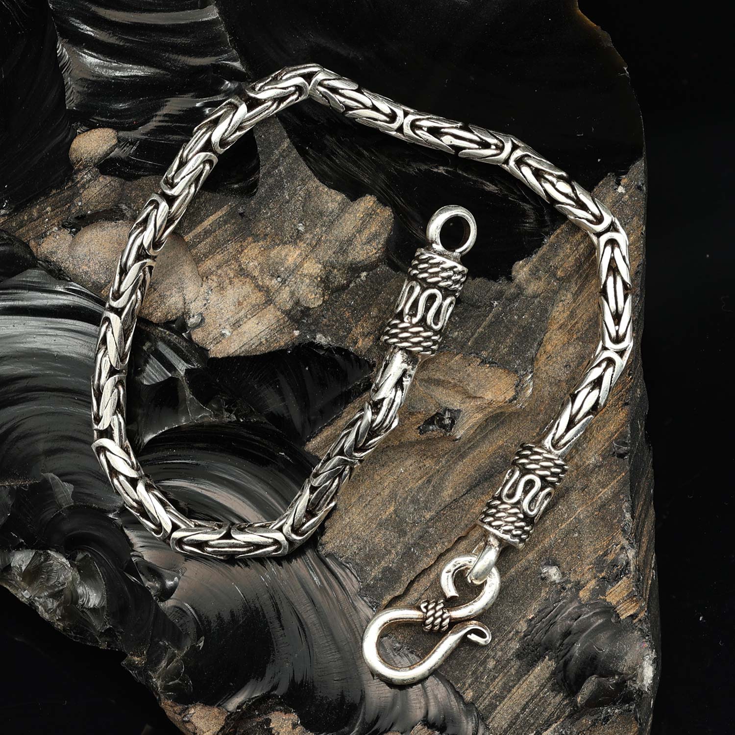 Armband Königskette 3mm 925 Silber Hand geschmiedet