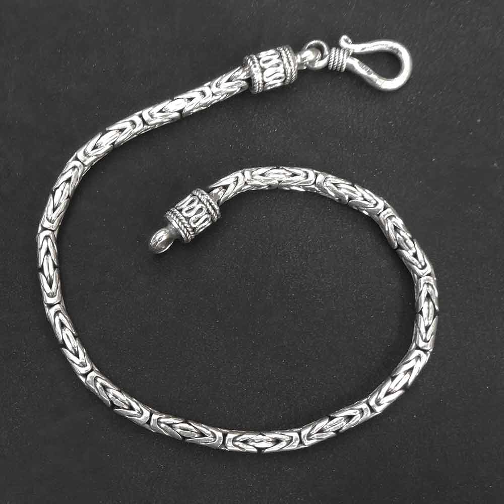 Armband Königskette 925 Silber 3mm Armschmuck Hand geschmiedet