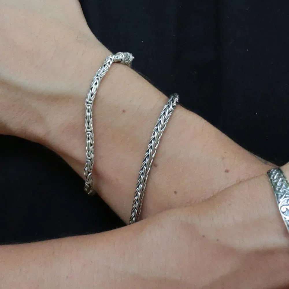 Armband stilvolle geflochtener Armschmuck Sterlingsilber Wikinger Schmuck