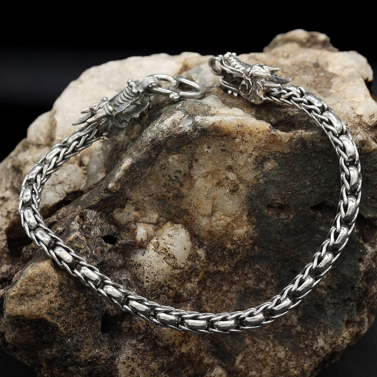 Massiver Drachen Armschmuck Armband 925er Silber Gothic Larp Herren