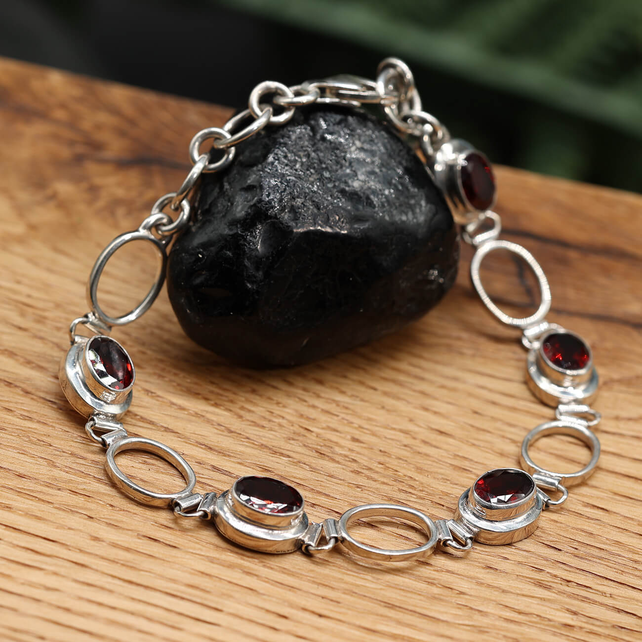 Granat Armband 925 Silber Armschmuck