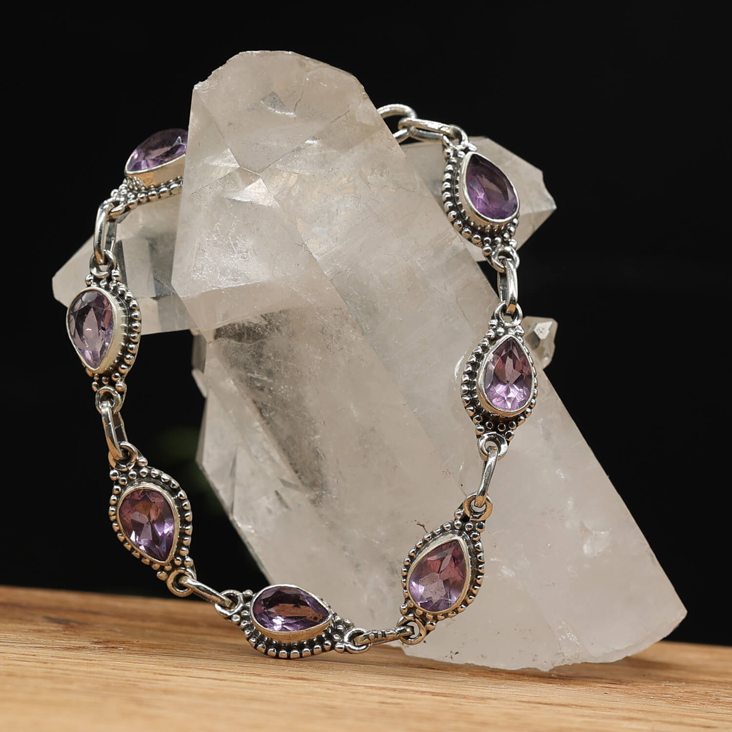 Edelstein Armband 925 Silber Amethysten