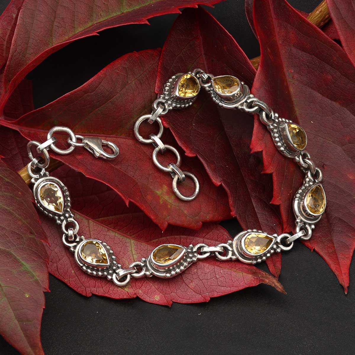 Armband 925 Silber Citrin Edelstein facettiert Schmuck Armschmuck
