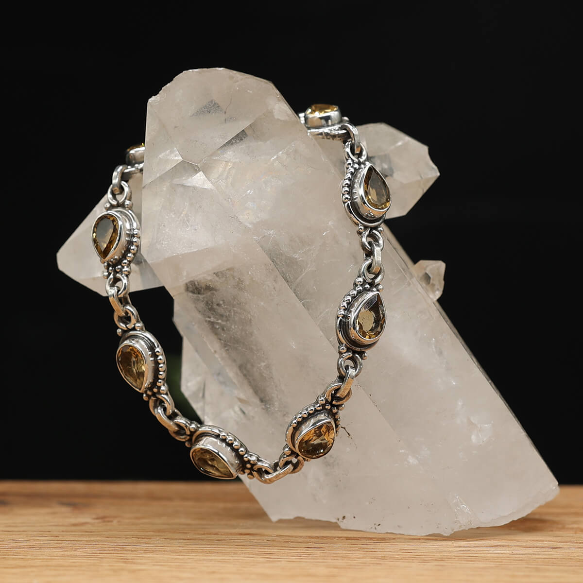 Bracelet 925 Silver Citrine Gemstone Faceted Jewelry Arm Jewelry