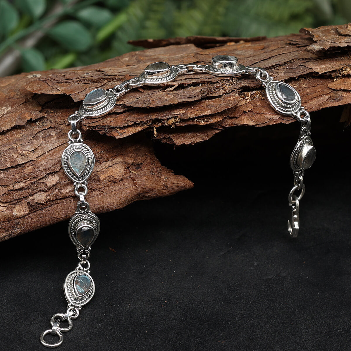 Armband 925 Silber Labradorit Edelstein Schmuck Armschmuck