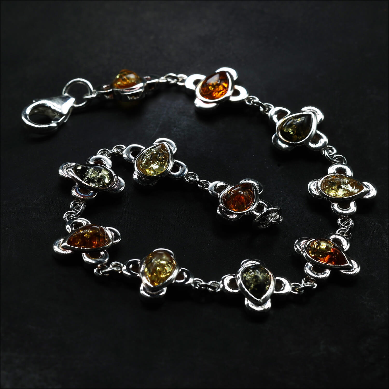 Edelstein Armband Bernstein Silber Armschmuck