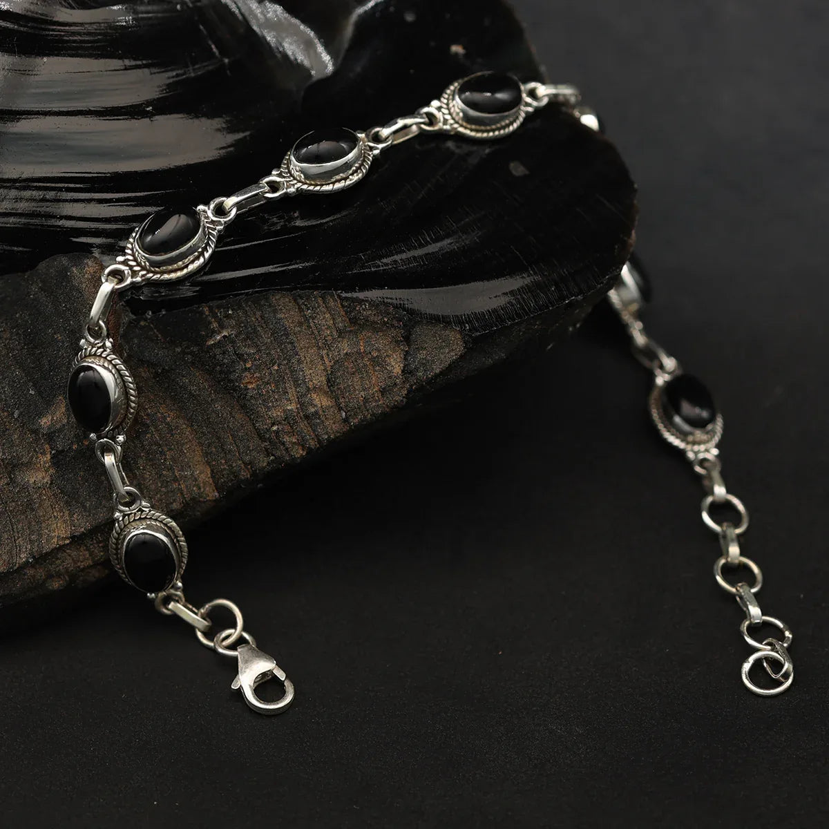 Onyx edler Armschmuck Sterlingsilber Armband