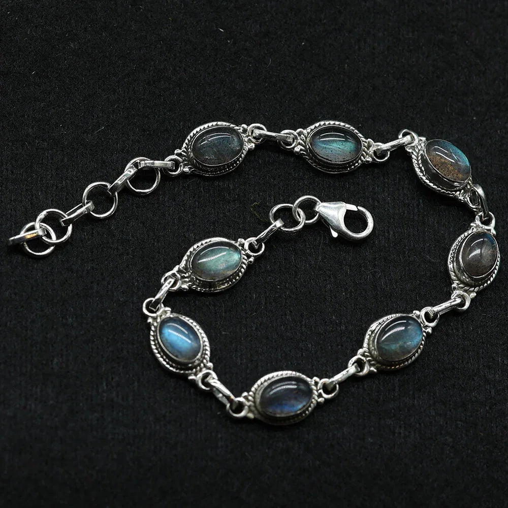 Steinschmuck Labradorit Armband Silber Carbochonschliff zeitlos schön online bestellen
