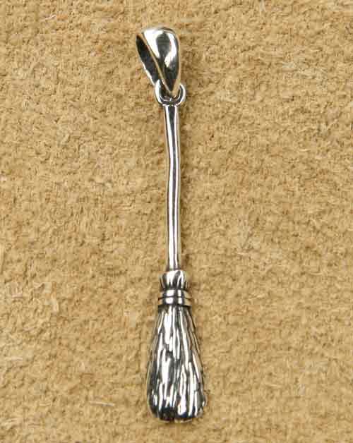 Hexenbesen Silber Anhänger Hexen Kettenanhänger