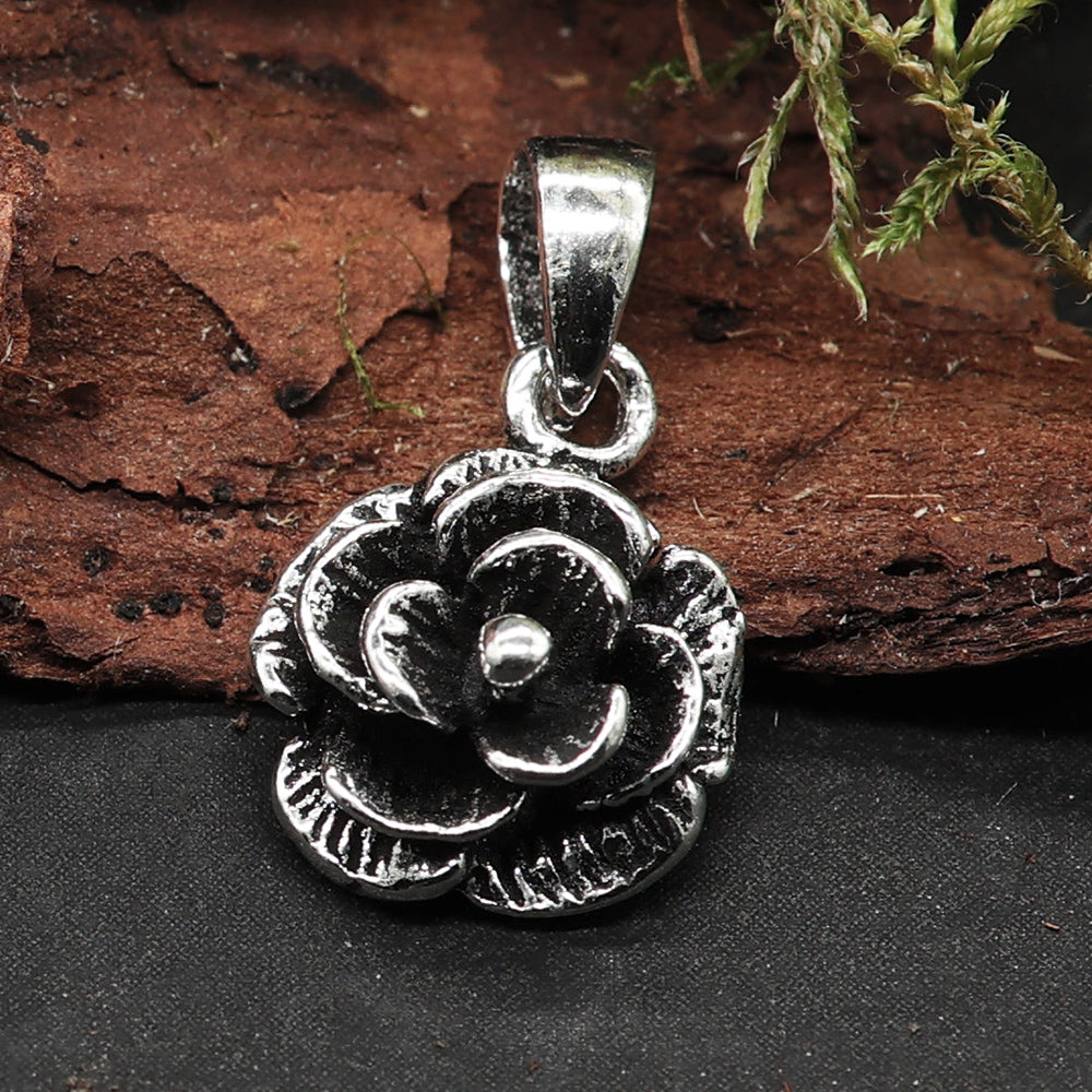 Rose Silber Anhänger zarter Kettenanhänger 925 Sterlingsilber