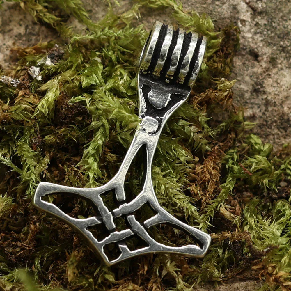 Thorshammer Anhänger Silber fein gemustert filigran Damen