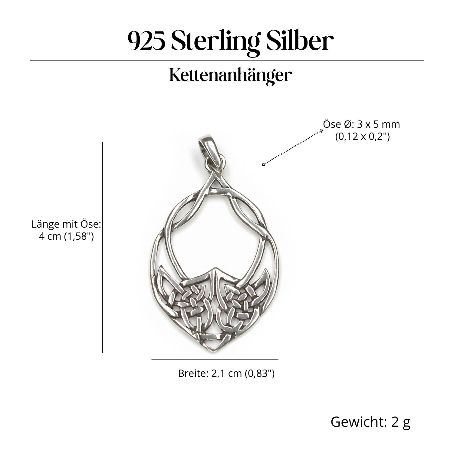 Keltischer Silberschmuck Anhänger 925 Silber Amulett
