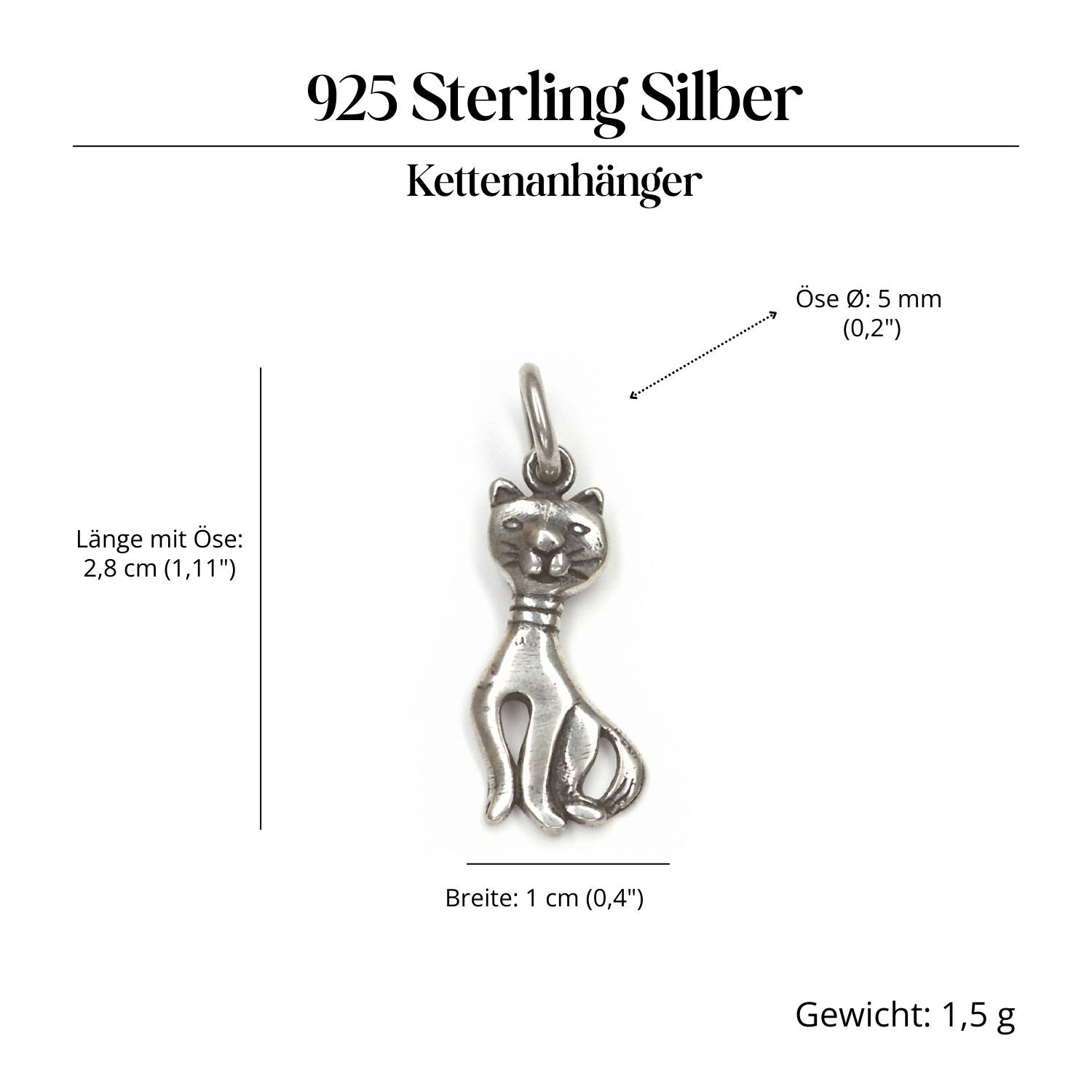 Cat Jewelry Pendant Necklace 925 Silver