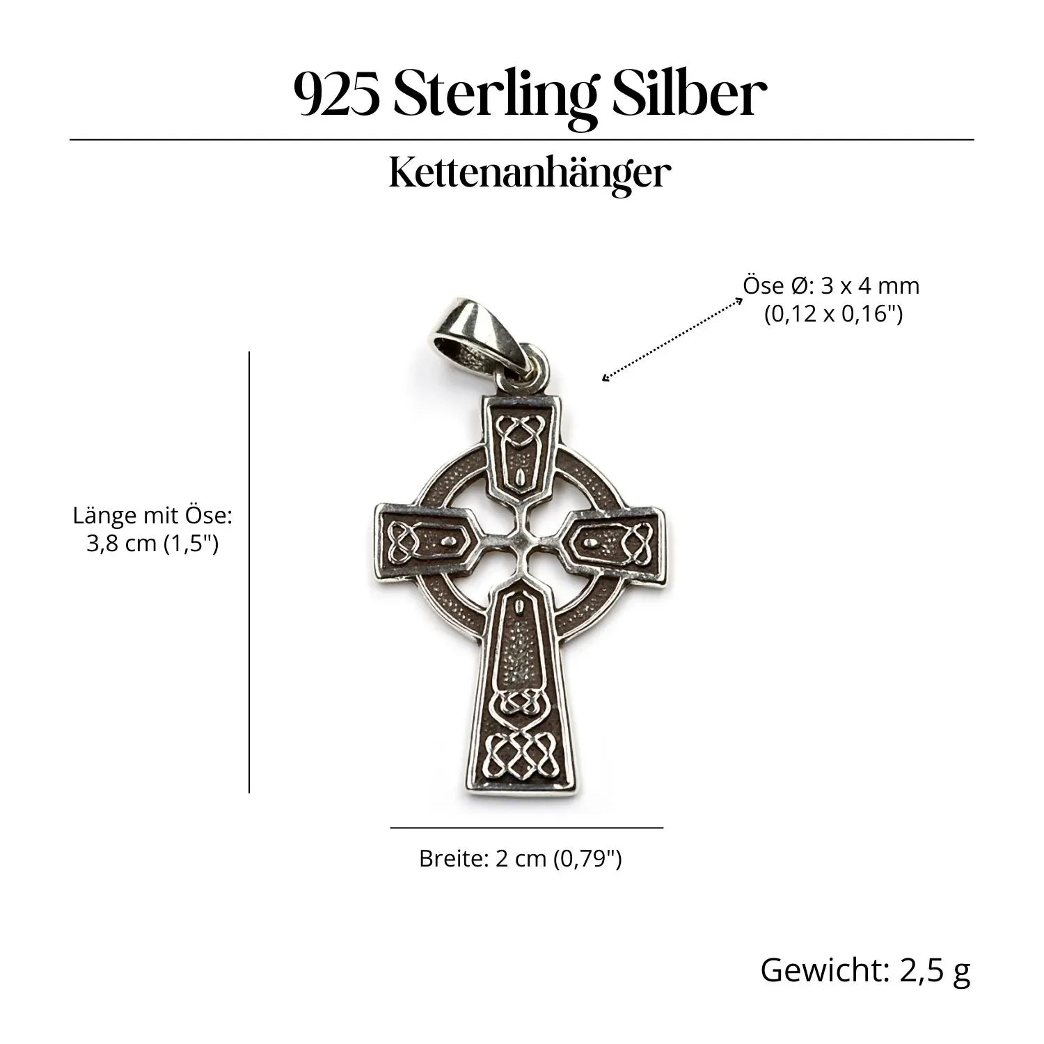 Keltenkreuz Silberschmuck Anhänger 925 Silber Amulett