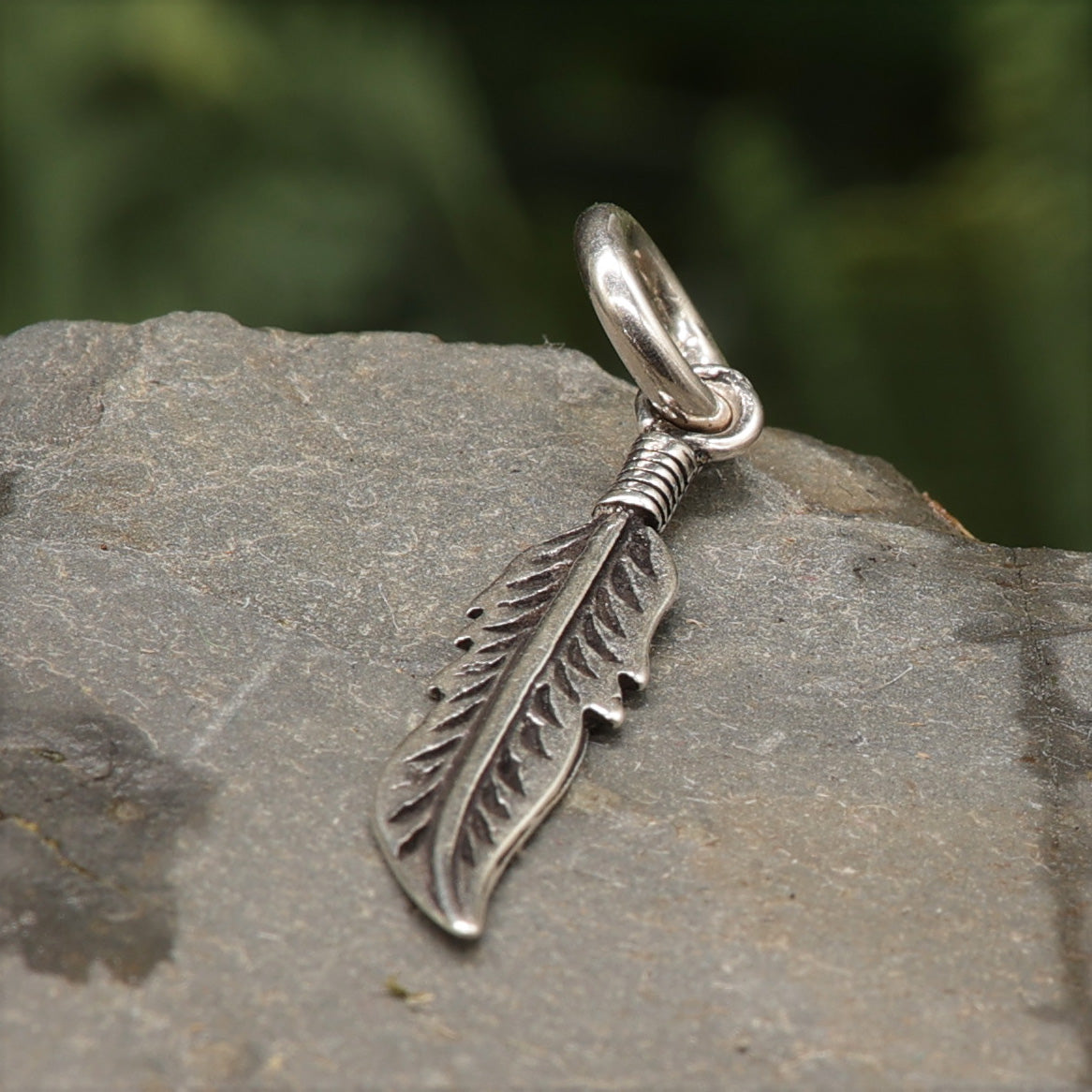 Feder Silber Anhänger 925 Sterlingsilber Damen Schmuck