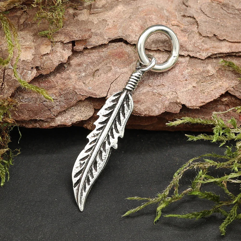 Feather pendant in sterling silver