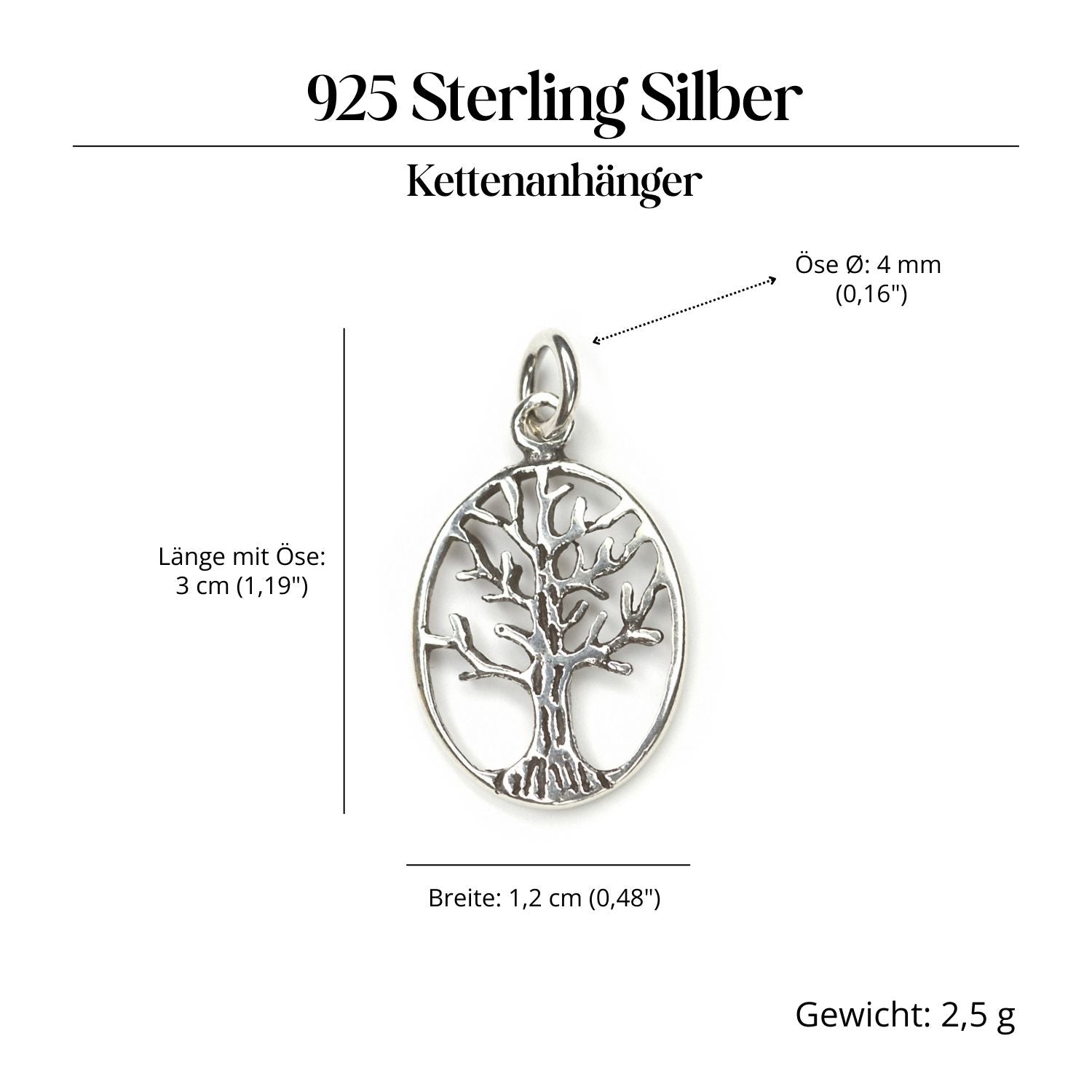 Lebensbaum Schmuck Kettenanhänger 925 Silber