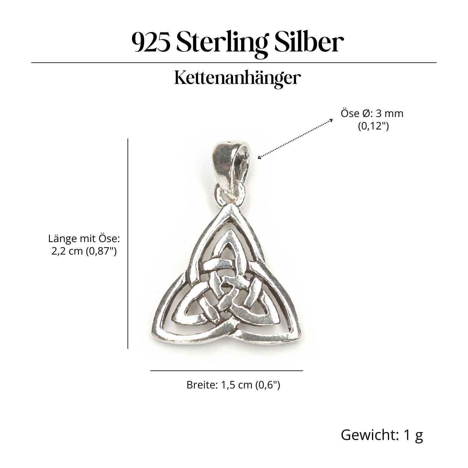 Keltischer Schmuck Anhänger Dreieck Kettenanhänger 925 Silber