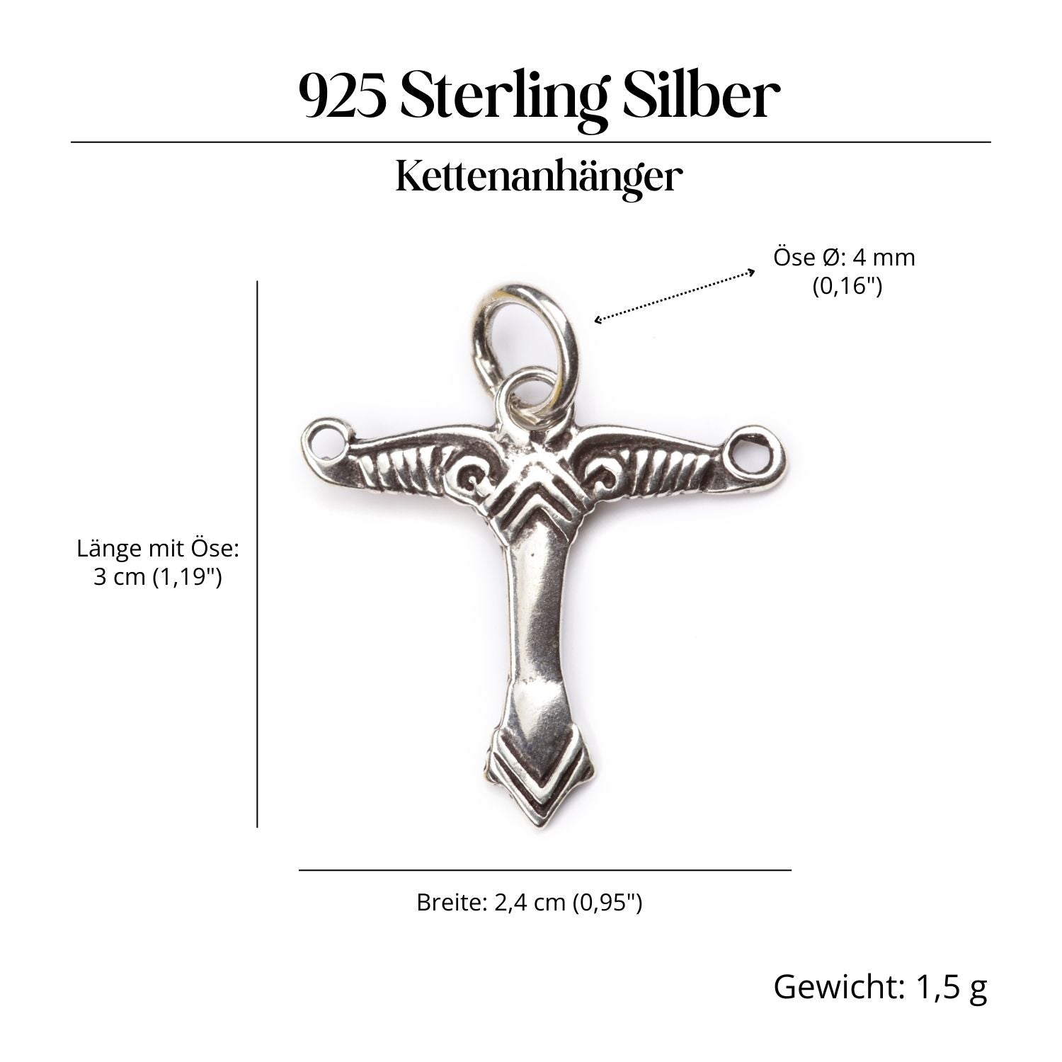 Irminsul jewelry small pendant 925 sterling silver