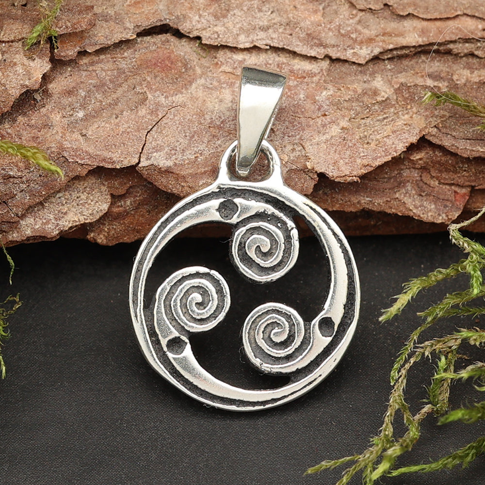 Keltisches Spiralenrad Anhänger Silber Kettenanhänger 925 Schmuck