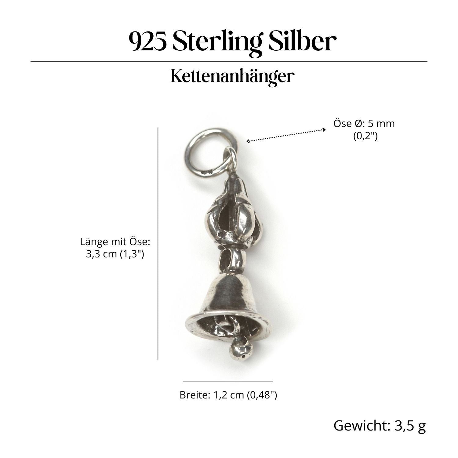 Tempelglocke Kettenanhänger 925 Silber Schmuck