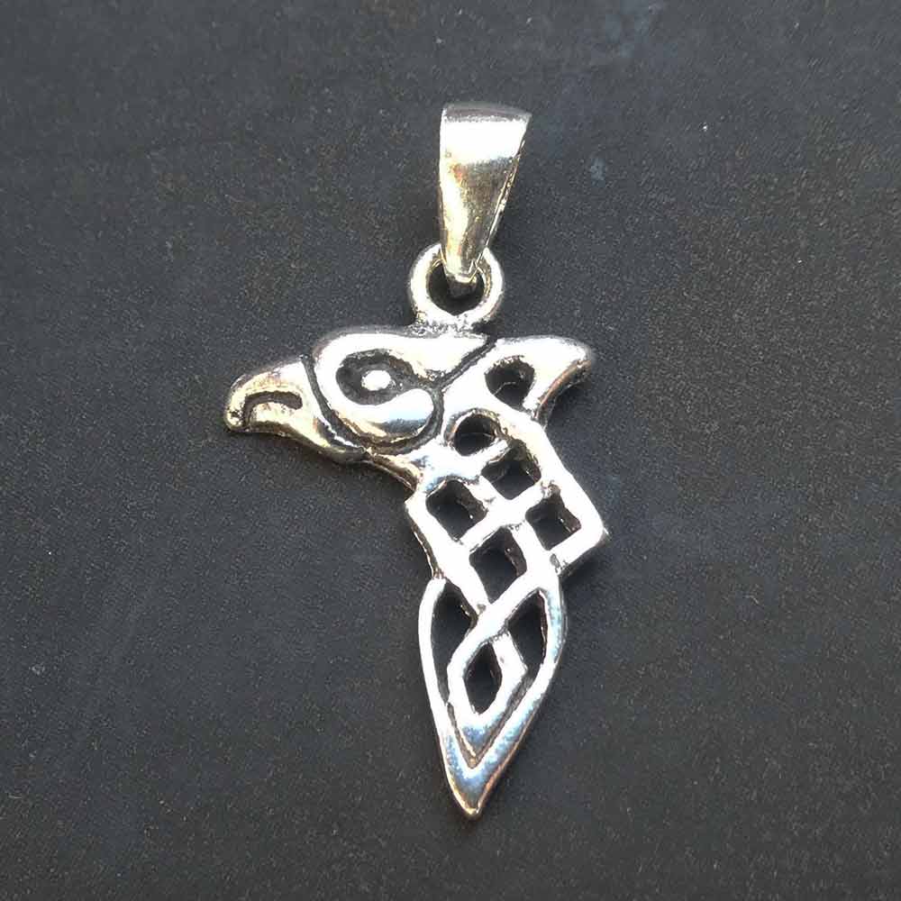 Odin Rabe Anhänger 925 Silber Kettenanhänger Mittelalter Wikinger