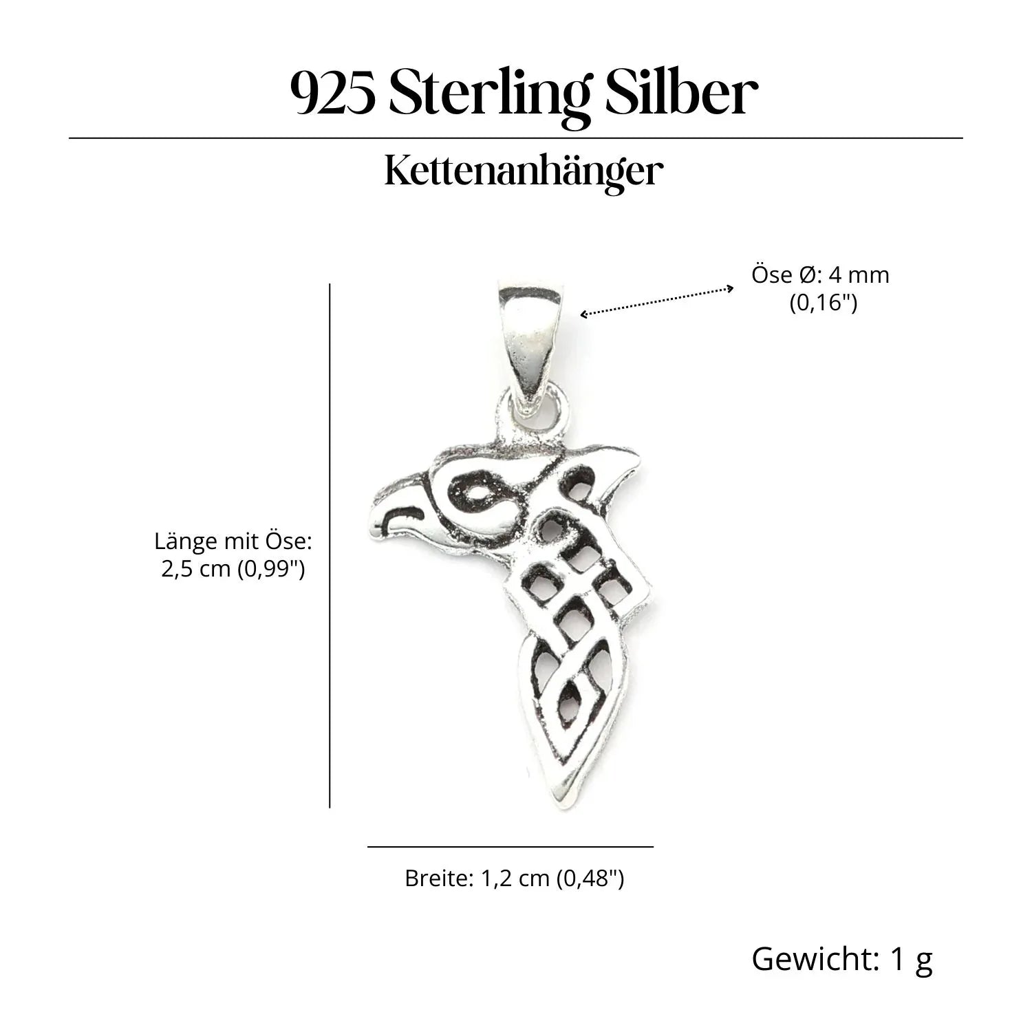 Rabe Odins 925 Silber zarter 925 Silber Kettenanhänger