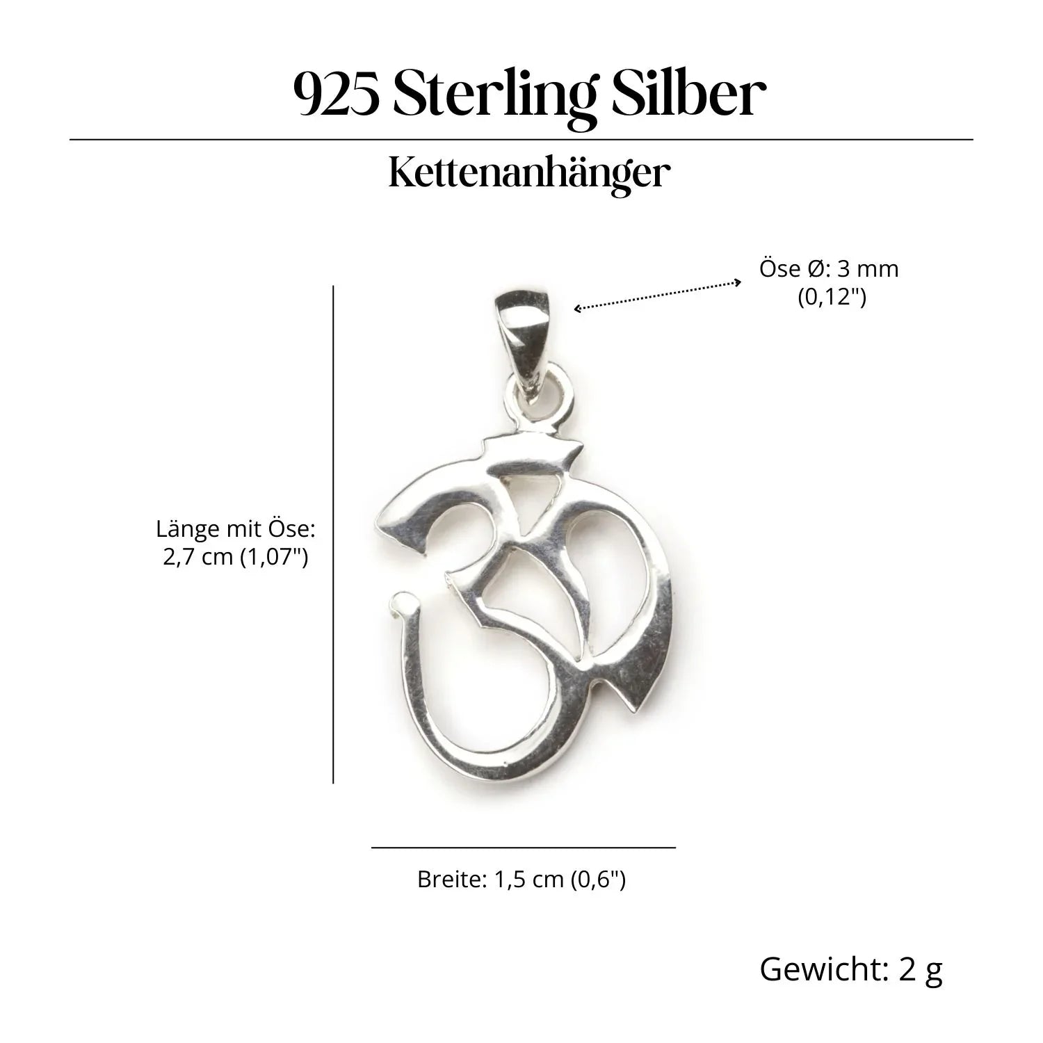 Om Jewelry Pendant Meditation 925 Silver Necklace Pendant