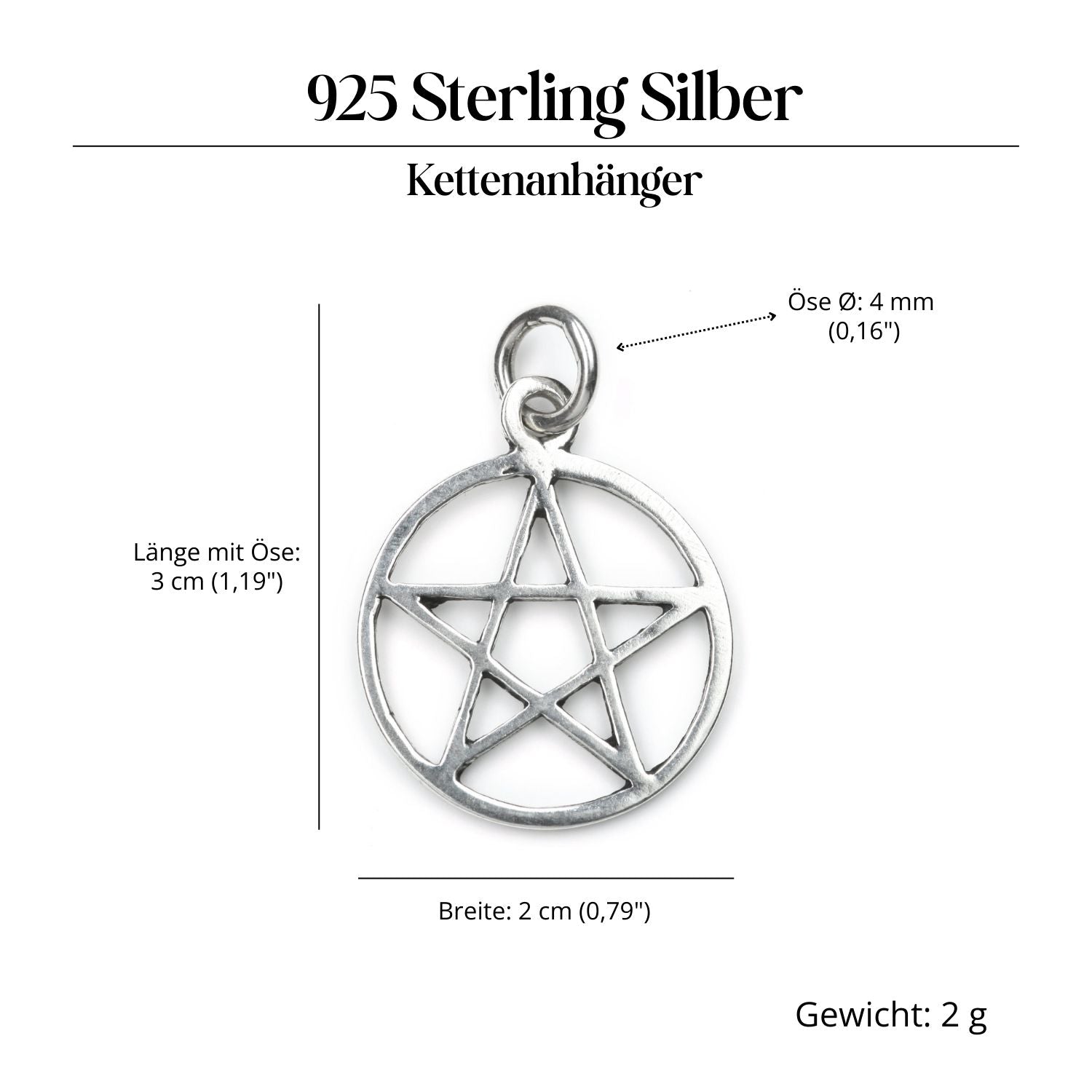 Pentagram Jewelry Necklace Pendant 925 Silver Penfoot Jewelry Pendant