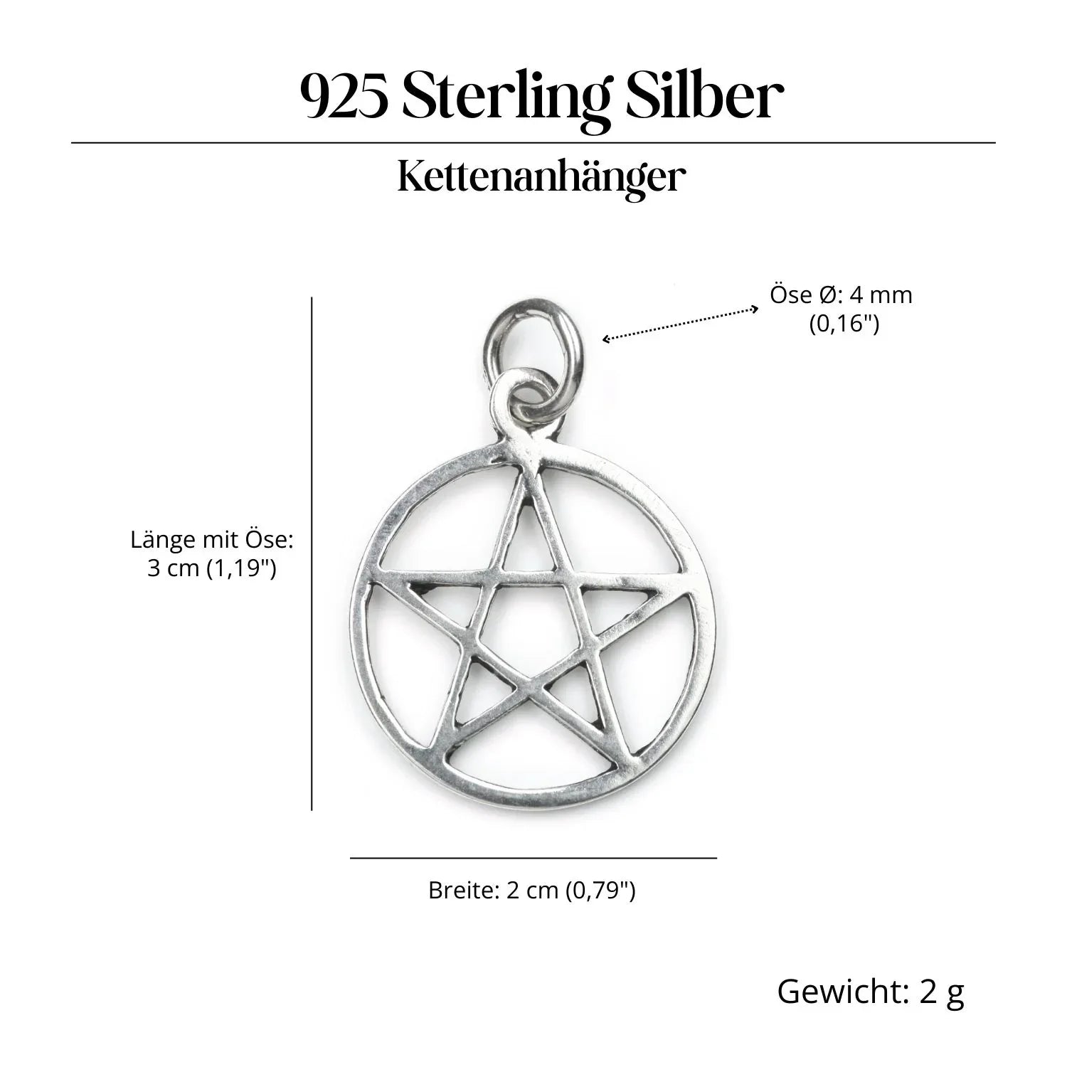 Pentagramm Schmuck Kettenanhänger 925 Silber Drudenfuß Schmuck Anhänger