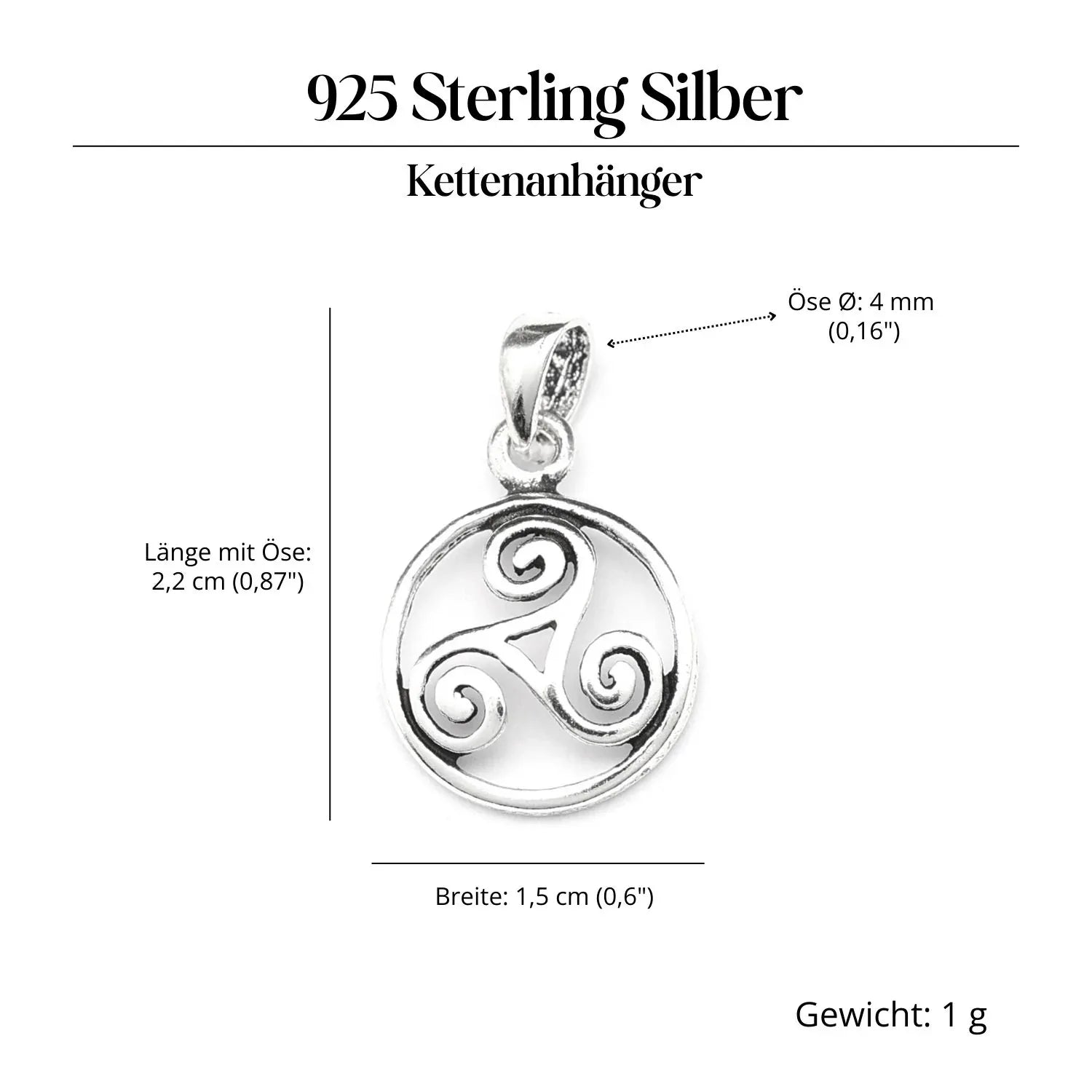 Triskelion delicate pendant Celtic jewelry 925 silver