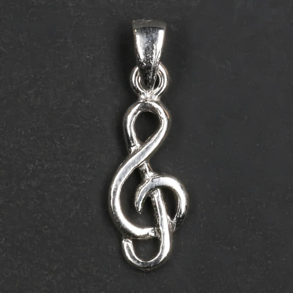 Notenschlüssel Kettenanhänger 925 Silber feiner Schmuck für eine Silberkette