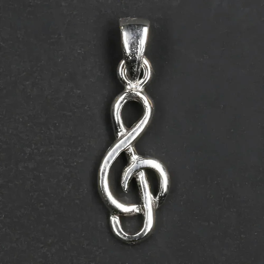 Notenschlüssel Kettenanhänger 925 Silber feiner Schmuck für eine Silberkette