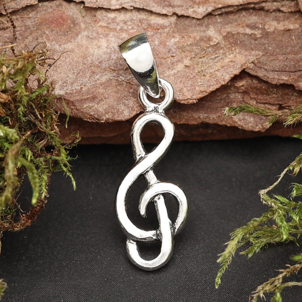Notenschlüssel Silber Schmuckanhänger Kette 925 Sterlingsilber