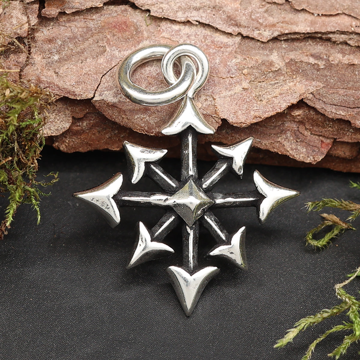 Chaosstern Silber Schmuckanhänger Kette 925 Sterlingsilber