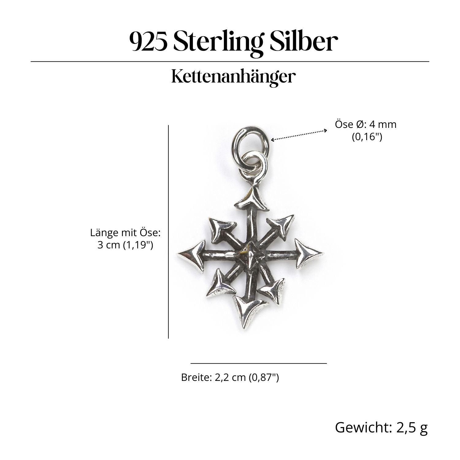 Chaosstern Schmuck Kettenanhänger Silberschmuck 925 Silber