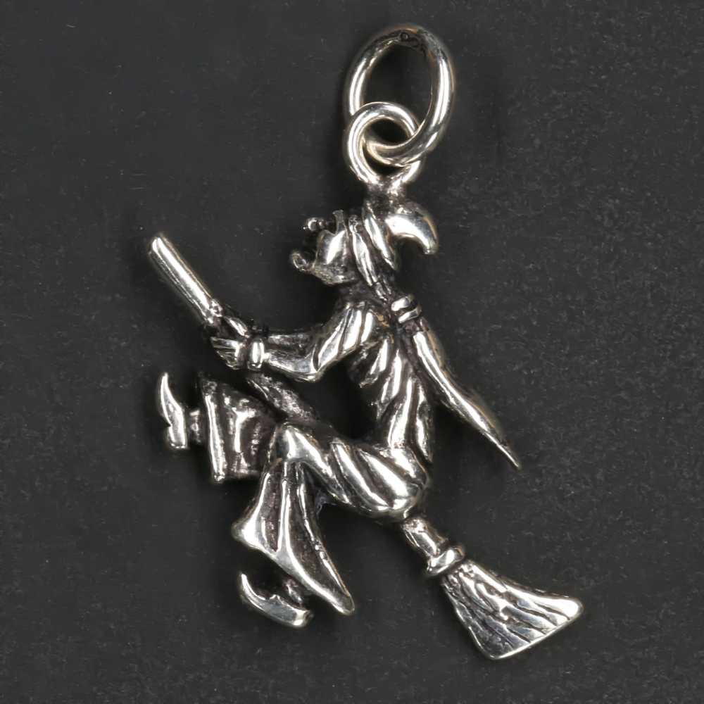 Fliegende Hexe Silber Schmuck Anhänger Sterlingsilber zarter Kettenanhänger