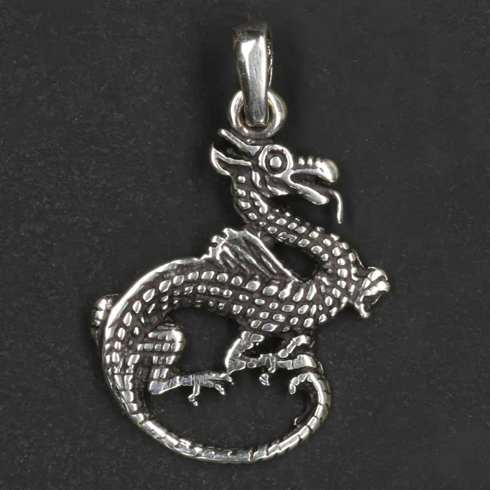 Drache Silber Schmuck Anhänger Sterlingsilber zarter Kettenanhänger